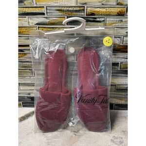 Vintage Vanity Fair Slippers Deep Pink Size Small 5-6 Washable New Old Stock